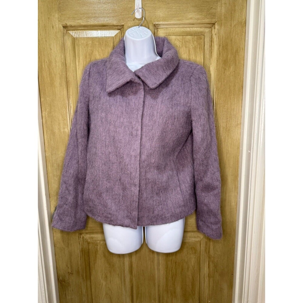 Talbots Wool Alpaca Mohair Blend Purple Zip Up Womans Jacket Lined Size 6